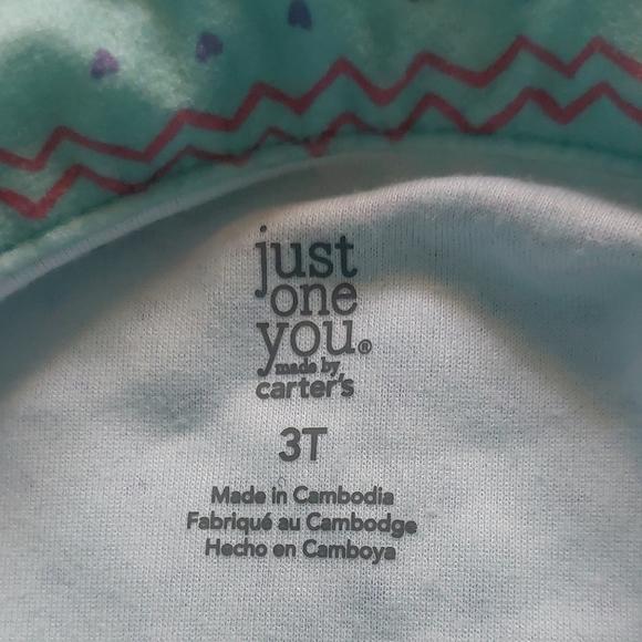 Just One You by Carter's Teal Patterned Girls Pajama Set Size 3T - Picture 7 of 9